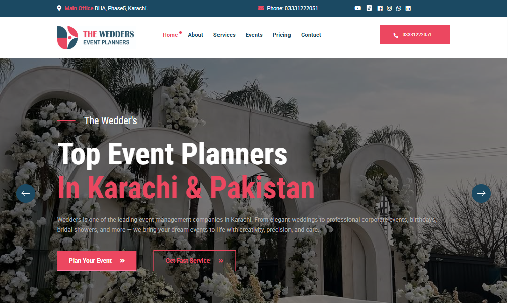 the wedders, event management website made by ali malik, ali malik projects, ali malik websites, ali malik professional website designing, ali malik website designers, ali malik projects, ali malik design, professional projects by ali malik